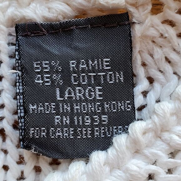 🔺️Vintage Yarn Works White Short Sleeve Sweater Large - Picture 7 of 9